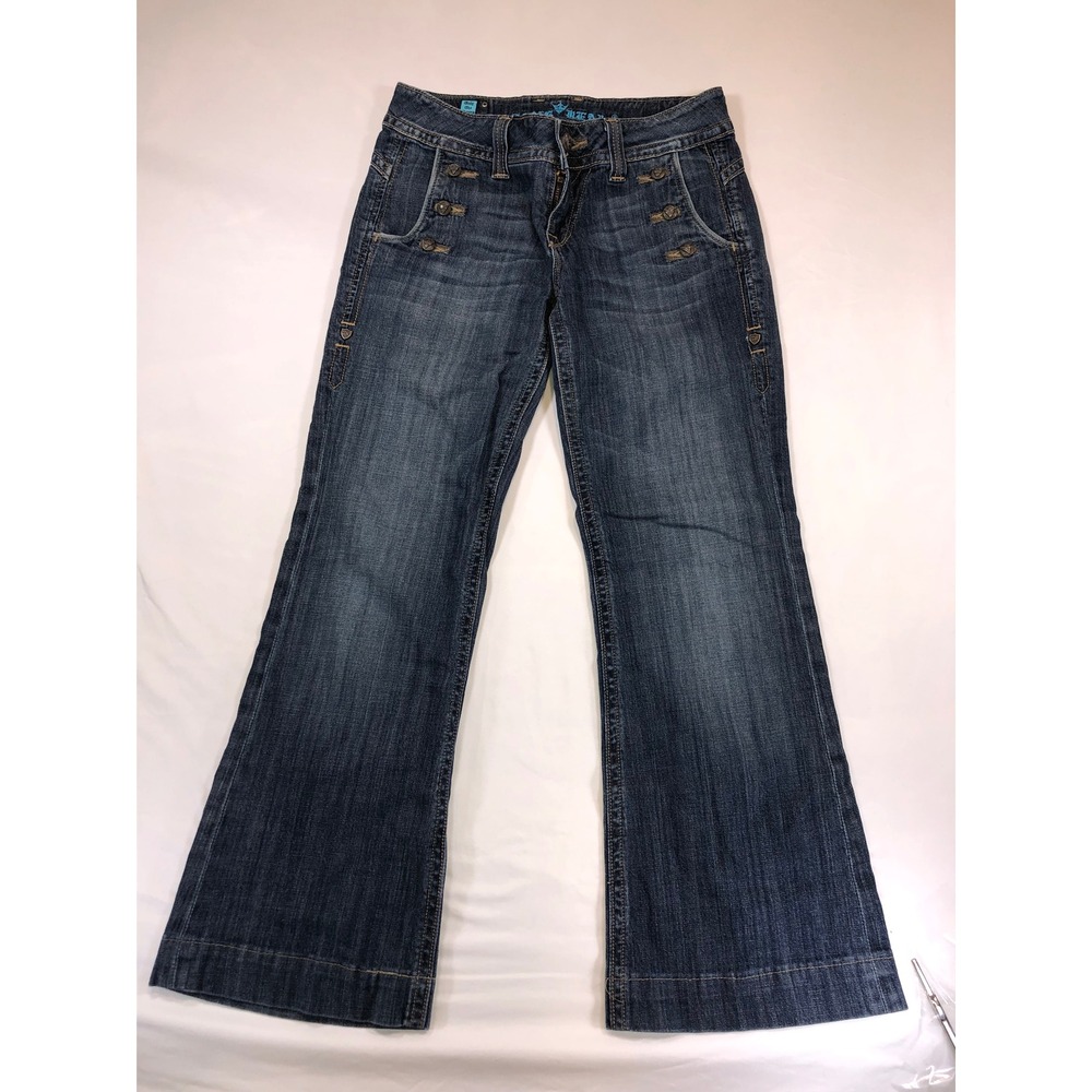 Sang Real Princess Myung Seoung Sailor Flare Jeans Dark Wash SJP8014 Low Rise